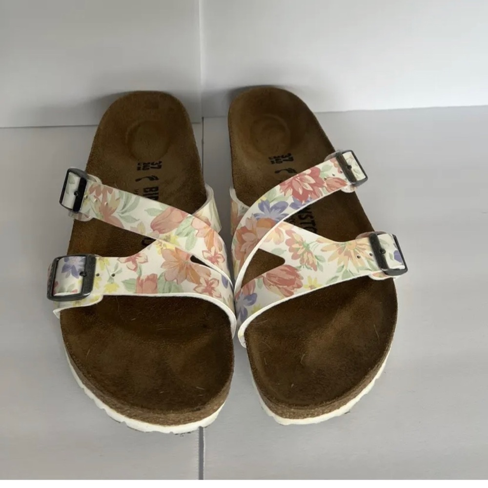 Birkenstock Yao Balance Sandals, White Floral, Women's 37 (US 7)